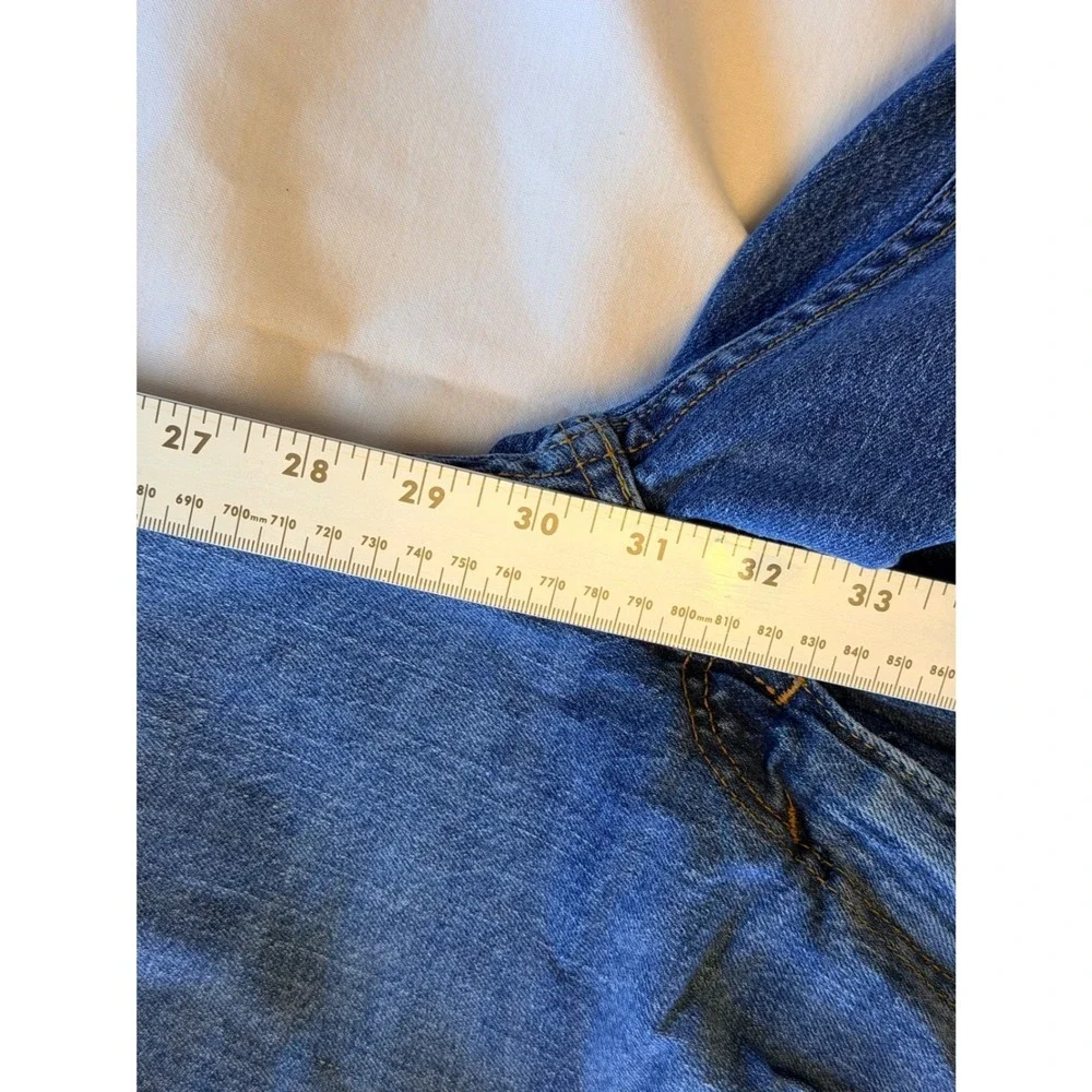Levis 505 Regular Fit Straight Leg Jeans Blue Denim Mens 30x32 WaterLess